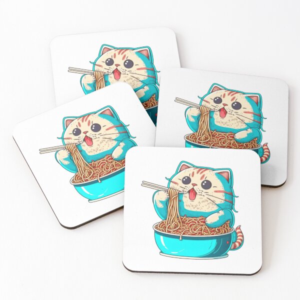 Item preview, cat eating spaghetti cartoon10 designed and sold by anhy15.
