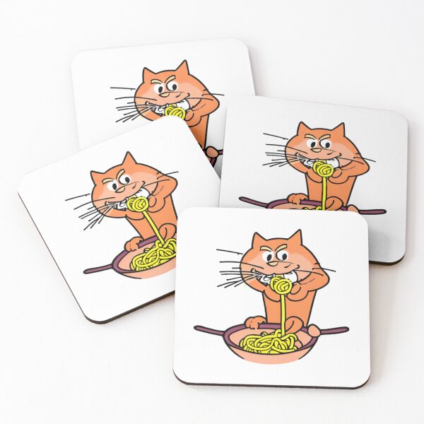 Item preview, Cat Eating Spaghetti, Cat Eating Ramen - Funny Cute Cat11 designed and sold by anhy15.
