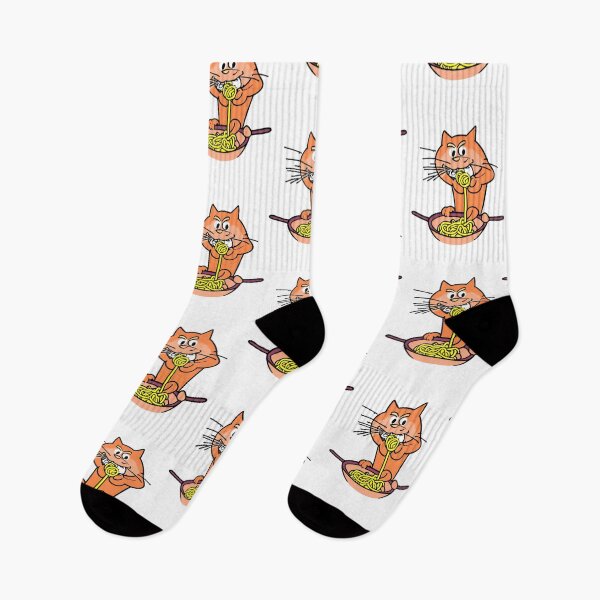 Item preview, Cat Eating Spaghetti, Cat Eating Ramen - Funny Cute Cat11 designed and sold by anhy15.