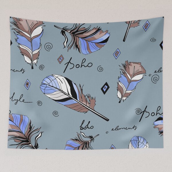 Item preview, Seamless pattern in boho style. Beautiful feathers seamless background designed and sold by Anastasiia Yurevych.