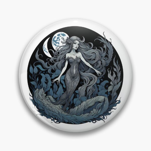 Item preview, Beautiful mermaid with long hair in the moonlight designed and sold by Sanan Israyilli.