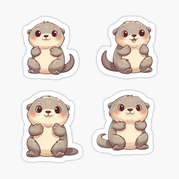 Artikel-Vorschau von Cartoon-Otter-niedliches Sticker-Pack, designt und verkauft von OtterComforts.