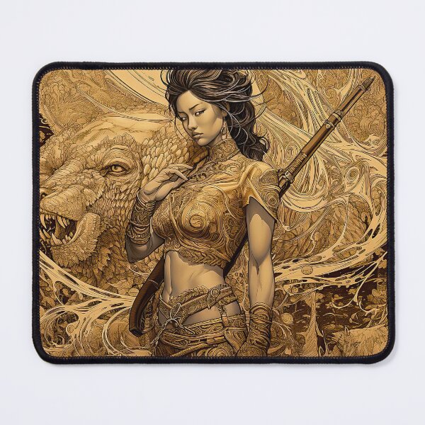 Item preview, the beauty sniper- beautiful woman-fine pen point art-rifle-ai-faminine-sexy designed and sold by Hermossa-Art.