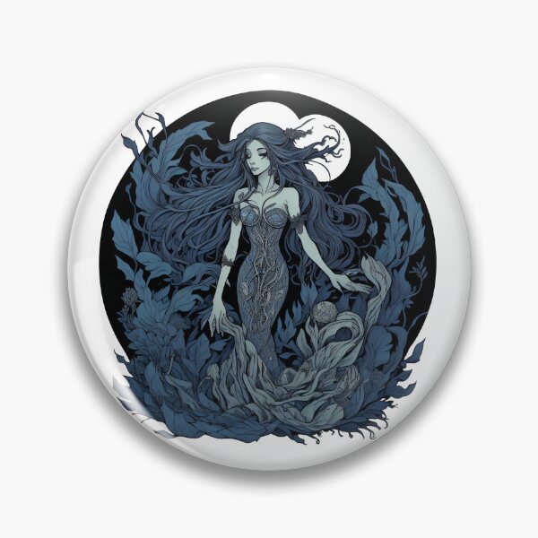 Item preview, Beautiful mermaid with long hair in the moonlight designed and sold by Sanan Israyilli.