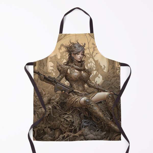 Item preview, the attractive guardian- beautiful woman-fine pen point art-rifle-ai-faminine-sexy designed and sold by Hermossa-Art.