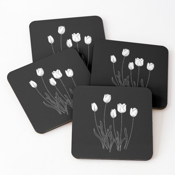 Item preview, Tulips. Minimalistic black line art of tulips. Black and white aesthetic. Tulips love designed and sold by Tsifra.