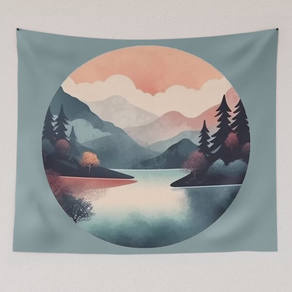 Item preview, The woods in the mountains at dusk designed and sold by Cahlie Li.