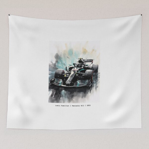 Item preview, Lewis Hamilton 2021 Mercedes W12 F1 Watercolour Painting Print designed and sold by PicTechNowArt.