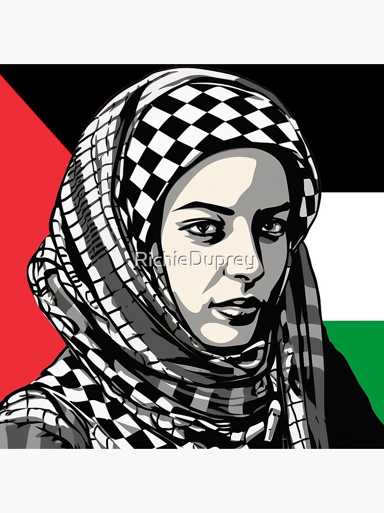 Keffiyeh Black and White tag Shawl Scarf Palestinian Keffiyeh Gift Men