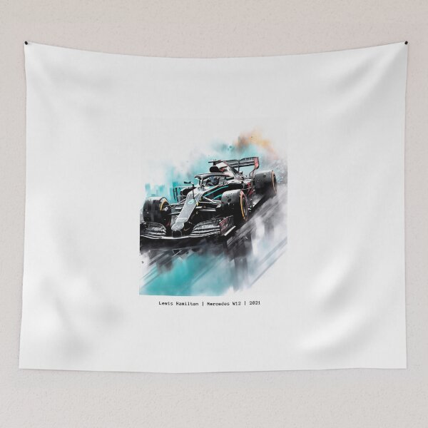 Item preview, Lewis Hamilton 2021 Mercedes W12 F1 Watercolour Painting Print designed and sold by PicTechNowArt.