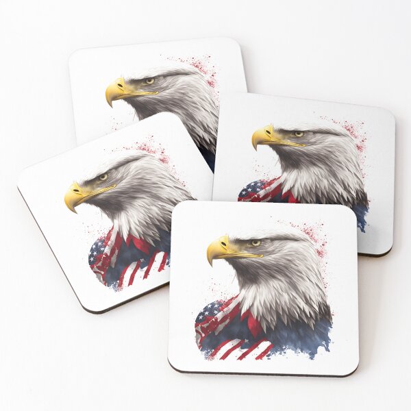 Item preview, 4th of July portrait of an eagle against the background of the flag designed and sold by jkrphoto.
