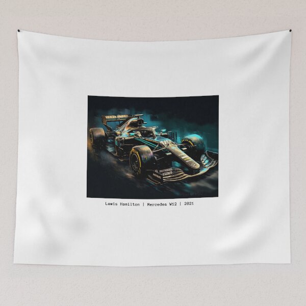 Item preview, Lewis Hamilton 2021 Mercedes W12 F1 Watercolour Painting Print designed and sold by PicTechNowArt.