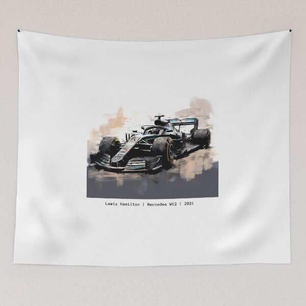 Item preview, Lewis Hamilton 2021 Mercedes W12 F1 Watercolour Painting Print designed and sold by PicTechNowArt.