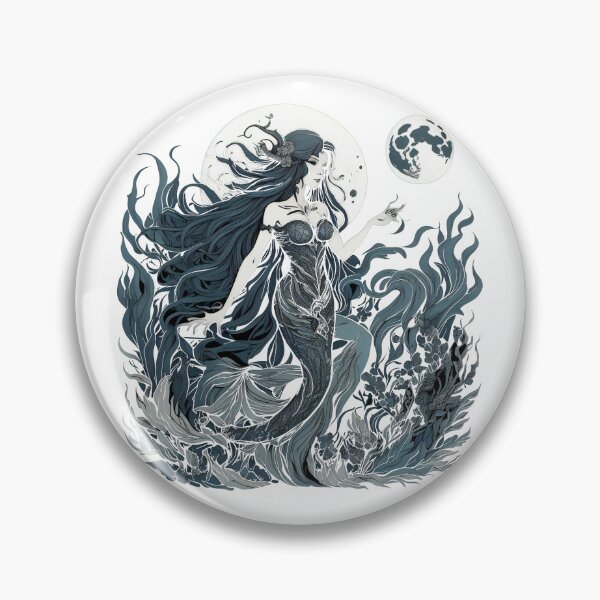 Item preview, Beautiful mermaid with long hair in the moonlight designed and sold by Sanan Israyilli.
