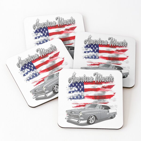 Item preview, 1955 Silver Gray and White Bel Air American Muscle designed and sold by RPM-ART.