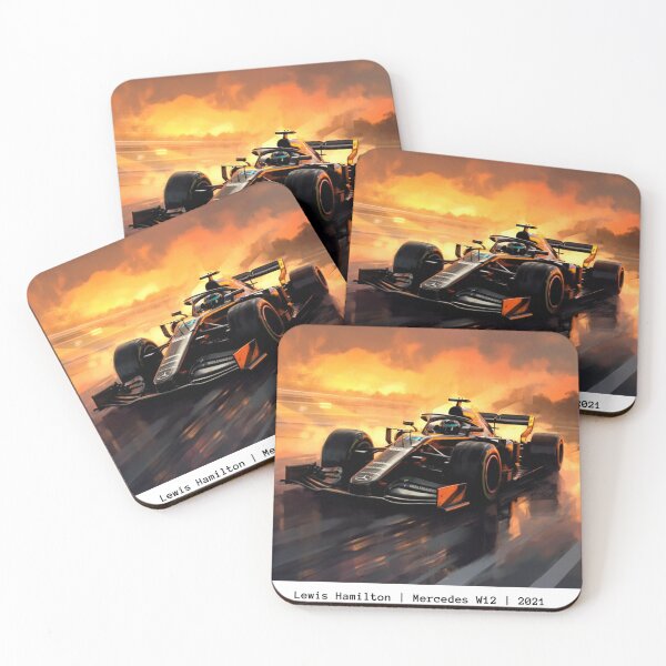 Item preview, Lewis Hamilton 2021 Mercedes W12 F1 Watercolour Painting Print designed and sold by PicTechNowArt.