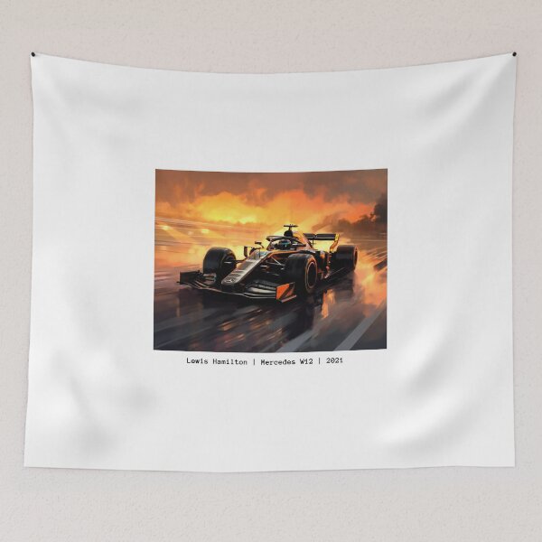 Item preview, Lewis Hamilton 2021 Mercedes W12 F1 Watercolour Painting Print designed and sold by PicTechNowArt.