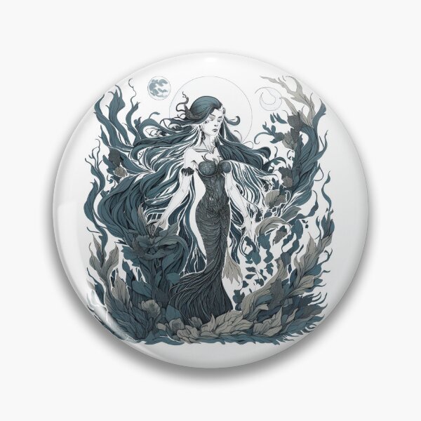 Item preview, Beautiful mermaid with long hair in the moonlight designed and sold by Sanan Israyilli.