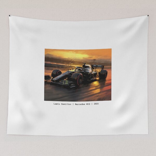 Item preview, Lewis Hamilton 2021 Mercedes W12 F1 Watercolour Painting Print designed and sold by PicTechNowArt.