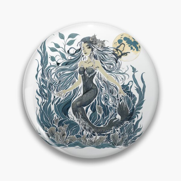 Item preview, Beautiful mermaid with long hair in the moonlight designed and sold by Sanan Israyilli.