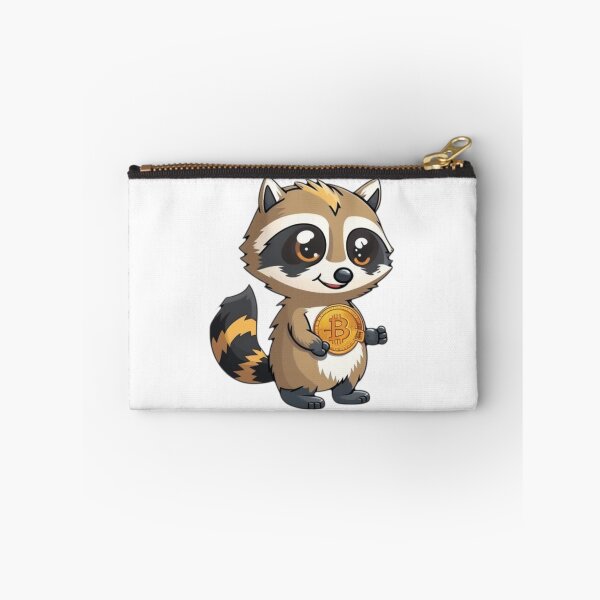 Item preview, Cute Cartoon Raccoon With Bitcoin Cryptocurrency Gold Coin designed and sold by DesginsDone.