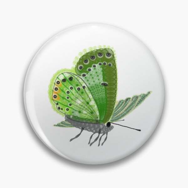 Item preview, Spirograph Collaged Green Butterfly designed and sold by RachelEDesigns.