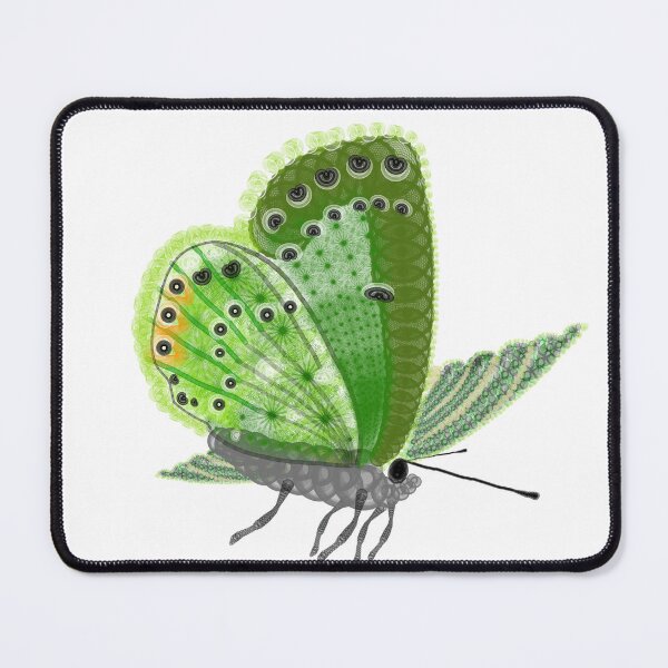 Item preview, Spirograph Collaged Green Butterfly designed and sold by RachelEDesigns.