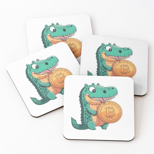 Item preview, Golden Bitcoin Cute Crocodile Holder Crypto Currency designed and sold by DesginsDone.