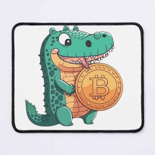 Item preview, Golden Bitcoin Cute Crocodile Holder Crypto Currency designed and sold by DesginsDone.