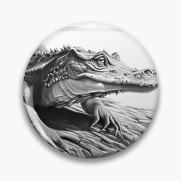 Item preview, Black and white Crocodile drawing designed and sold by Pencil-Art.