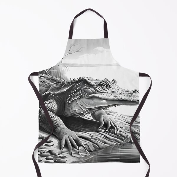 Item preview, Black and white Crocodile drawing designed and sold by Pencil-Art.
