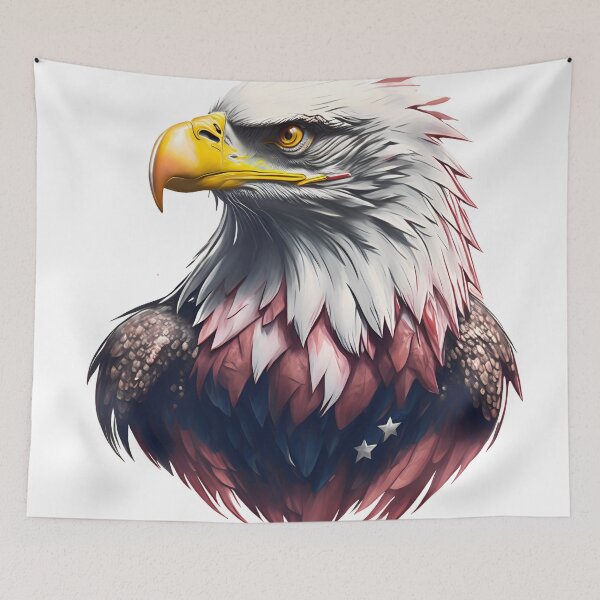 Item preview, 4th of July portrait of an eagle against the background of the flag designed and sold by jkrphoto.