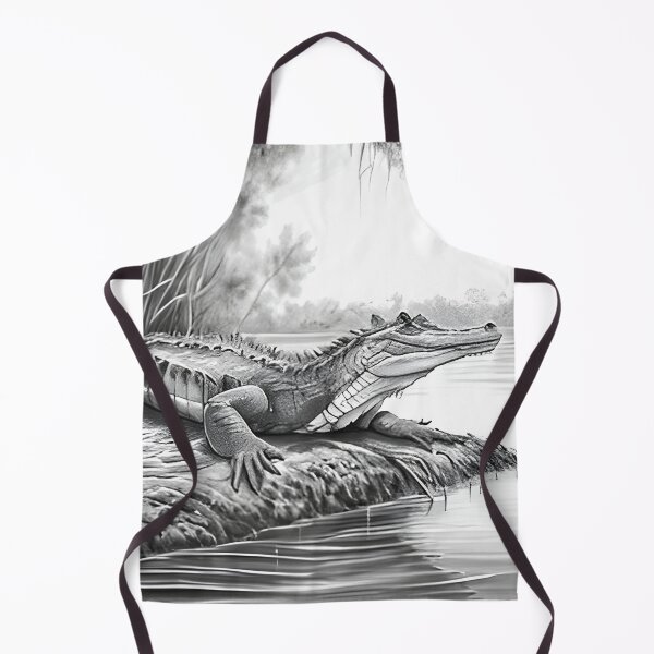 Item preview, Black and white Crocodile drawing designed and sold by Pencil-Art.
