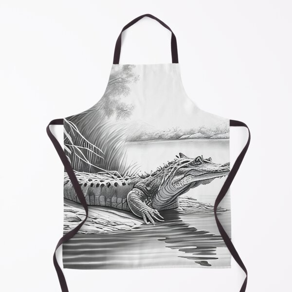 Item preview, Black and white Crocodile drawing designed and sold by Pencil-Art.