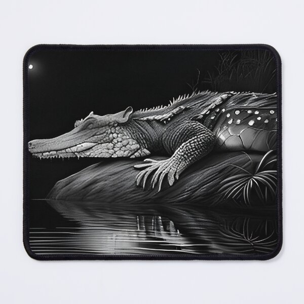 Item preview, Black and white Crocodile drawing designed and sold by Pencil-Art.