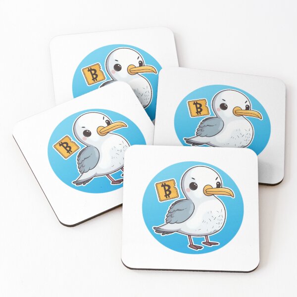 Item preview, Cute Albatross Bird Cartoon with Bitcoin Coin Bill - Perfect gift for Crypto Lovers! designed and sold by DesginsDone.