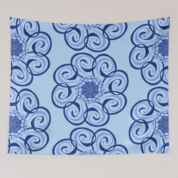 Item preview, Calligraphy doodle - Blue designed and sold by CeriLodge.