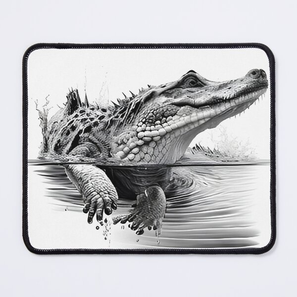 Item preview, Black and white Crocodile drawing designed and sold by Pencil-Art.