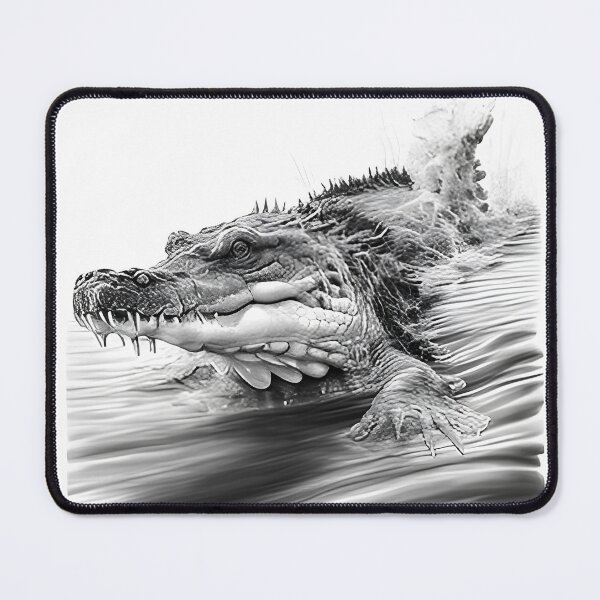Item preview, Black and white Crocodile drawing designed and sold by Pencil-Art.