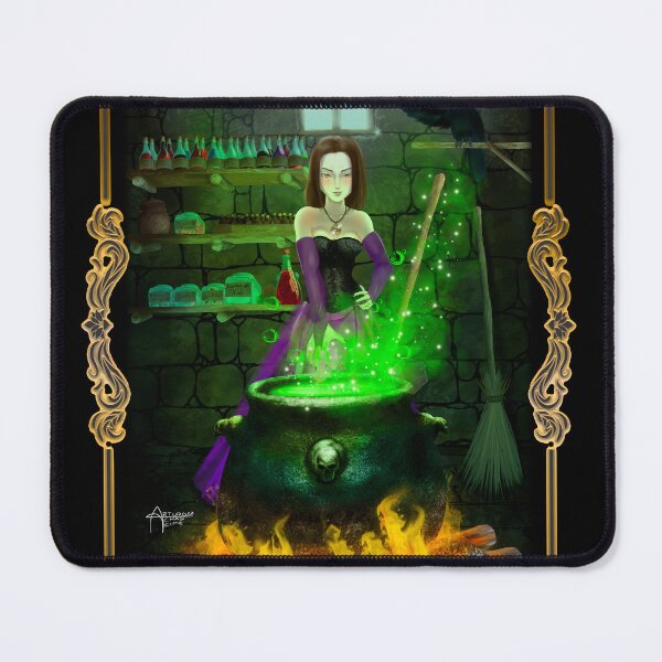 Item preview, Gaby the witch preparing a potion designed and sold by Arturo Chan Cimé.