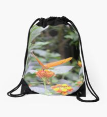 Pretty orange butterfly Drawstring Bag