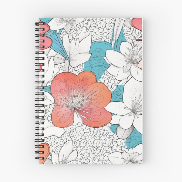 Item preview, Flower Pattern in Blue and Orange No. 3 designed and sold by Starliteflower.