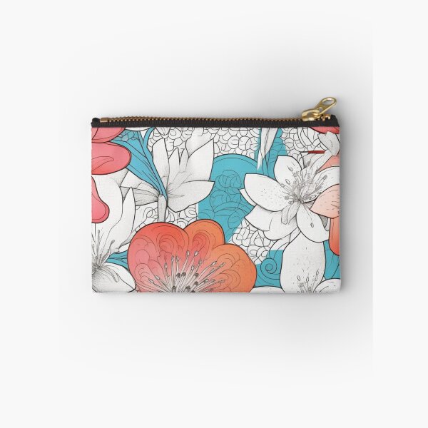 Item preview, Flower Pattern in Blue and Orange No. 3 designed and sold by Starliteflower.
