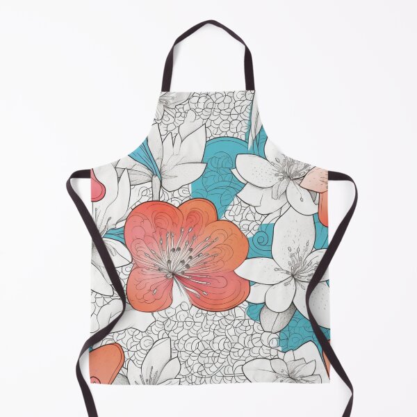 Item preview, Flower Pattern in Blue and Orange No. 3 designed and sold by Starliteflower.