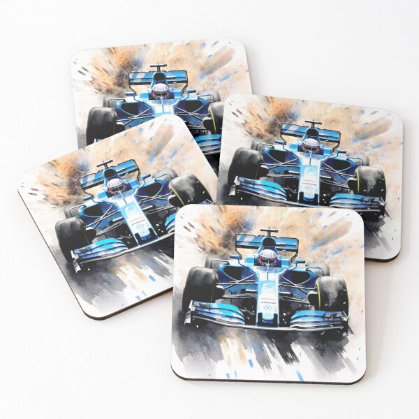 Item preview, George Russel 2021 Williams FW43 F1 Watercolour Painting Print designed and sold by PicTechNowArt.