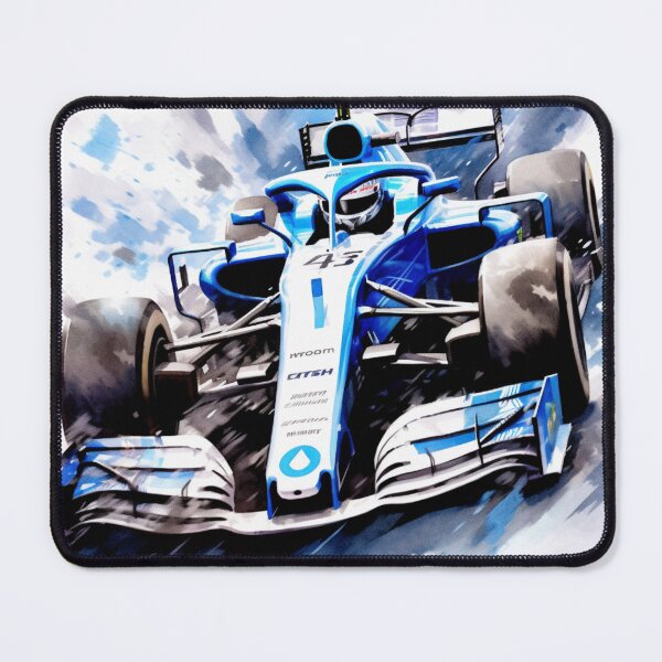Item preview, George Russel 2021 Williams FW43 F1 Watercolour Painting Print designed and sold by PicTechNowArt.