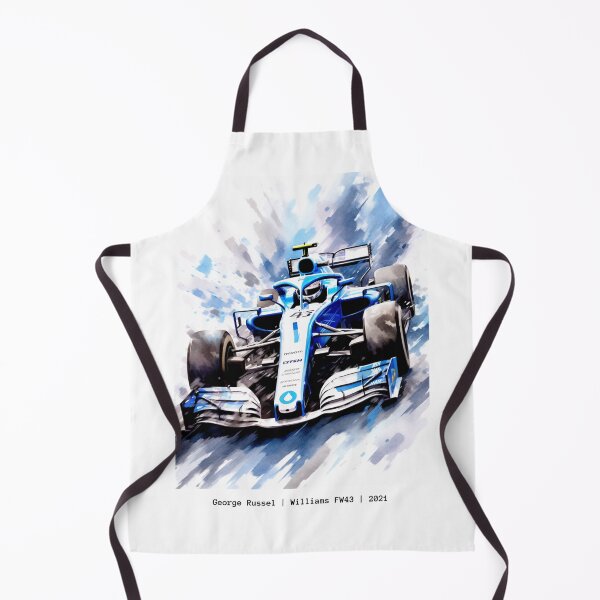Item preview, George Russel 2021 Williams FW43 F1 Watercolour Painting Print designed and sold by PicTechNowArt.