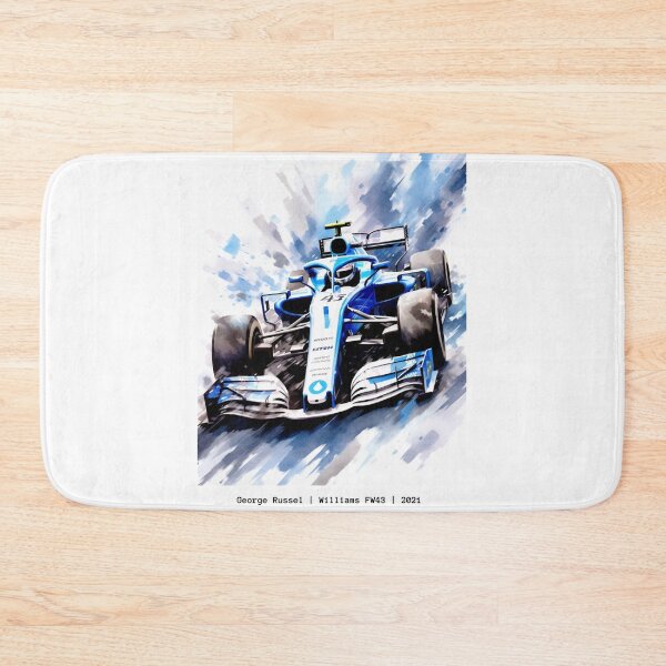 Item preview, George Russel 2021 Williams FW43 F1 Watercolour Painting Print designed and sold by PicTechNowArt.