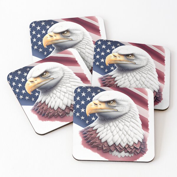 Item preview,  4th of July portrait of an eagle against the background of the flag designed and sold by jkrphoto.
