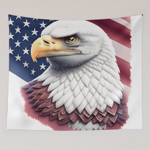 Item preview,  4th of July portrait of an eagle against the background of the flag designed and sold by jkrphoto.